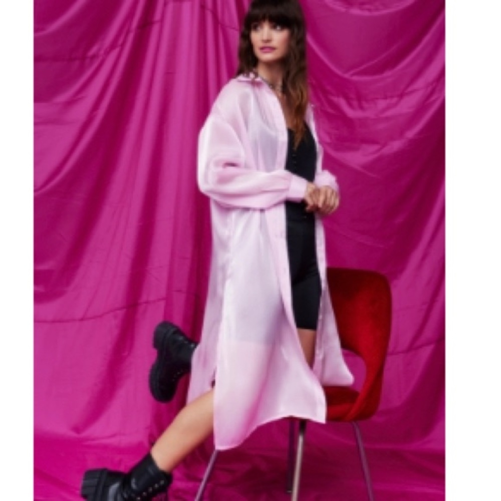 Sleek Organza Longline Shirt